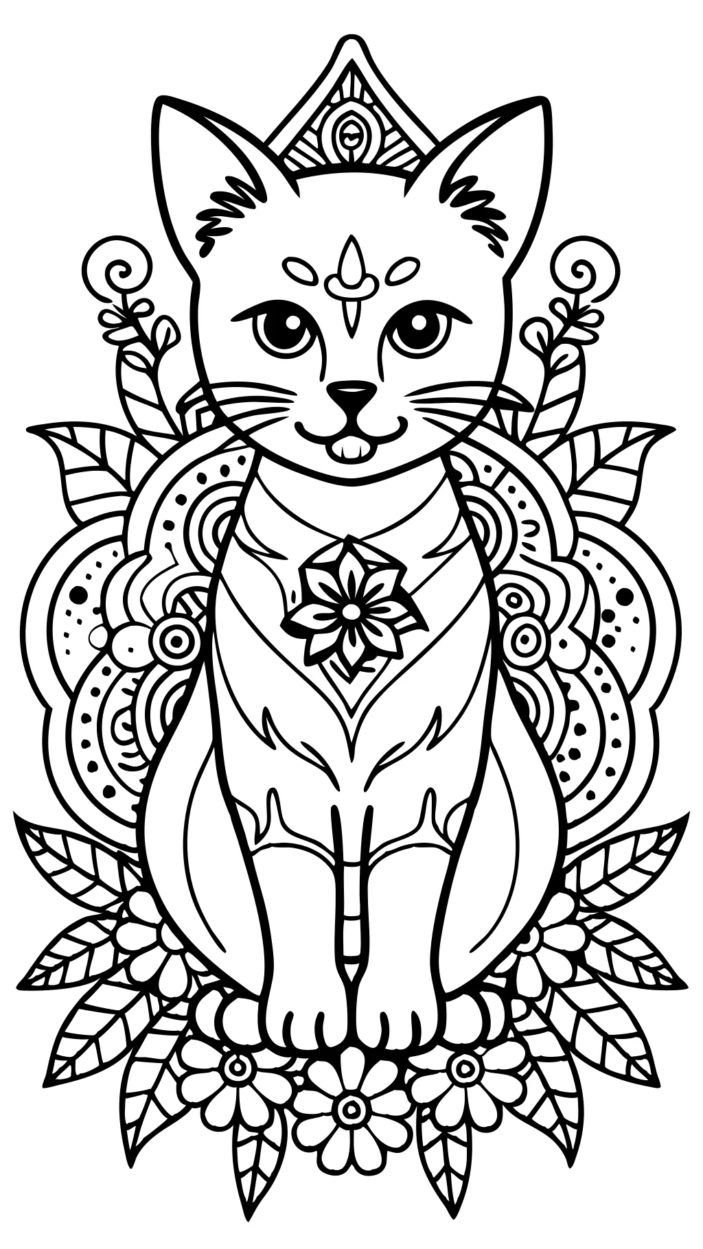 cat adult coloring pages